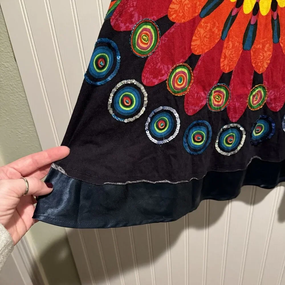 Desigual Tropical Floral Tank Dress Cotton No Belt Size Small - Picture 3 of 8